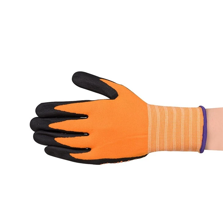 Microcellular Embossed Comfort Lightweight Snug Nitrile Gloves in Orange best